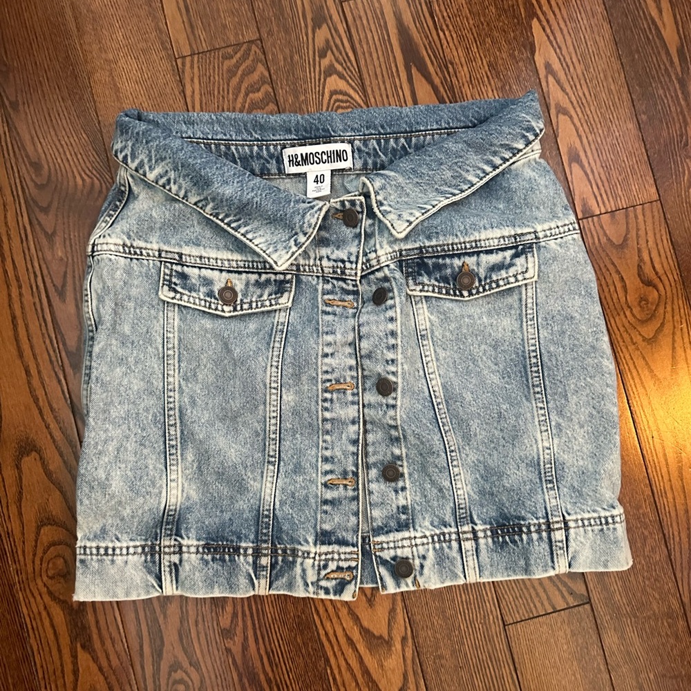 Moschino Washed Denim Mini Skirt